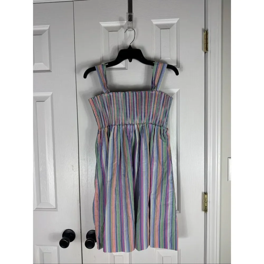 NWT Ralph Lauren Girls Striped Tie Back Sundress Size 14